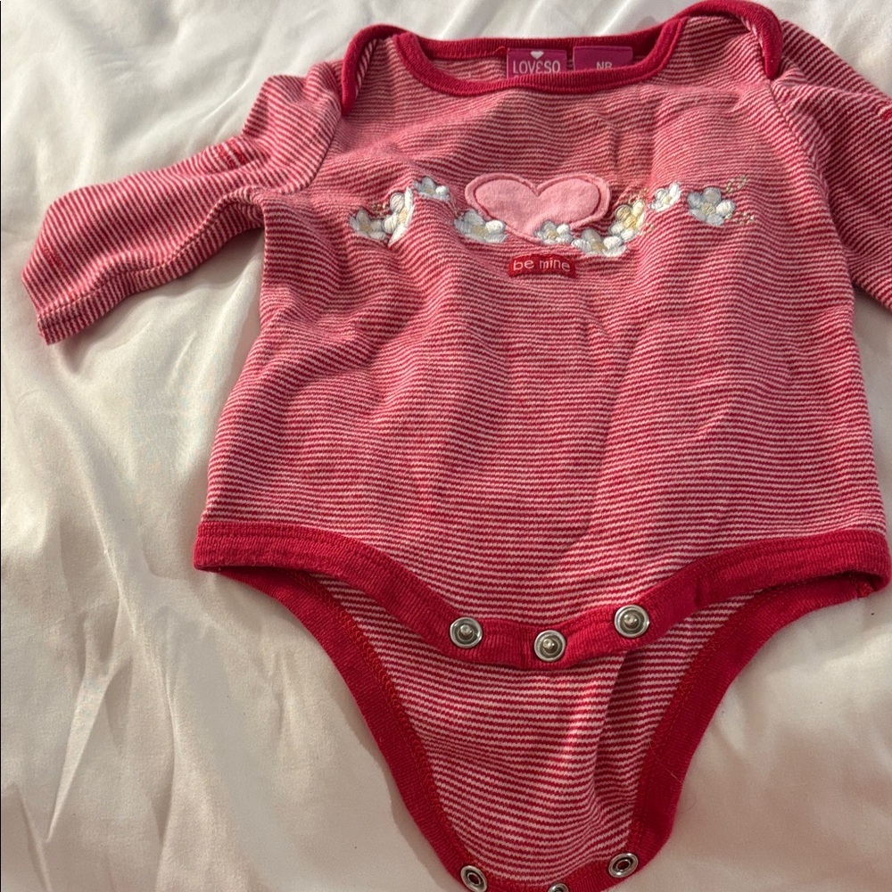 Love so sweet Red Striped Kids One Piece newborn
